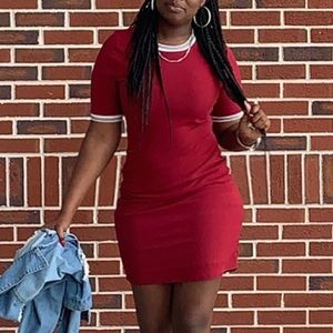 Burgundy t-shirt dress
